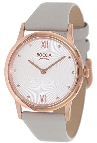 Boccia Damen Digital Quarz Uhr mit Leder Armband 3265-03