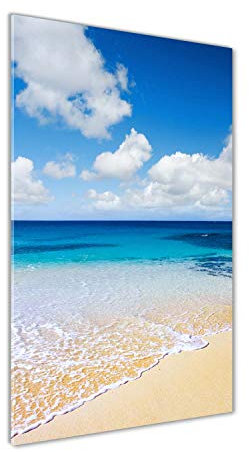 Tulup - Impression sur Verre Acrylique - 70x140 - Image sur Plexiglas - Déco Mural derrière Le Plastique - Tableaux pour la Mur - Mural Art - Décoration - Paysage - Bleu - Plage Tropicale