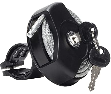 Bike Lock Roller Foldable Bicycle Cable Lock with Key Ideal for Bike, Electric Bike, Skateboards, Strollers, Lawnmowers - Retractable Lightweight Compact Bike Lock Made with Alloy Steel