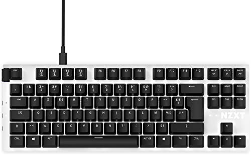 NZXT Function TKL Clavier mécanique Gamer pour PC - Éclairant - Switches RGB linéaires - Switches compatibles MX - Switches remplaçables à Chaud - Clavier Gamer Mecanique - Blanc FR (AZERTY)