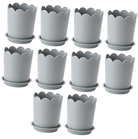 Yardwe 10juegos Macetas De Jardín De Plástico para Trasplante De Plantas De Diseño Decorativo para Balcón y Ventanas para Cultivar Rosales y Otras Plantas Verdes