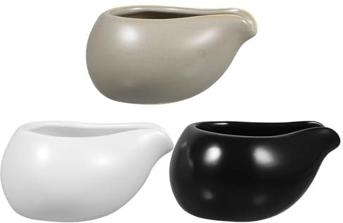 Tofficu Pichet À Lait En Céramique Vintage 3 Pièces 3.7X1.97 Pouces Distributeur De Lait Avec Poignée Antidérapante Pour Café Restaurant Cuisine Service