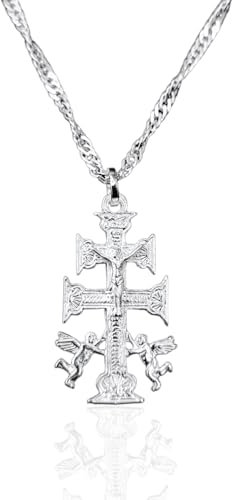 Sebaoth Cruz de Caravaca y Cadena - Diseño Exclusivo Plata 925 - Fabricado, Bendecido y Empaquetado en Caravaca de la Cruz - Ideal para Regalo Unisex - Belleza, Fe y Espiritualidad