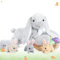 MorisMos Big Bunny Teddy Plush Toys, 60cm Mommy Easter Rabbit Teddy with Baby Inside, Cuddly Soft Toys for Girls Giant Fluffy Bunny Stuffed Animals Gift for Kids Birthday Valentines Deco