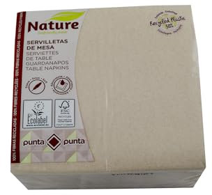 Servilletas de Papel Reciclado - 2 capas - Ecológicas, 100% fibras recicladas - Empaque 50% de Plástico Reciclado - 33 x 33 cm - Hostelnovo