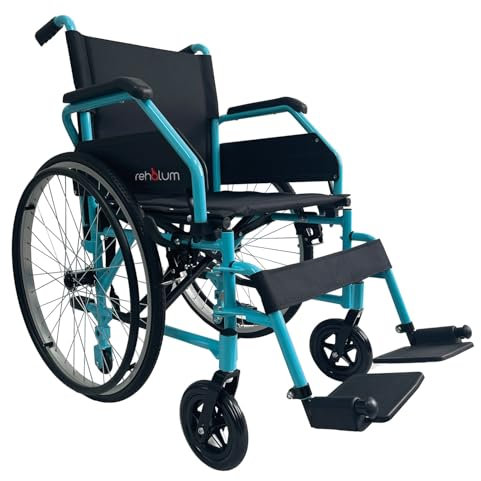 Carrozzina standard ad autospinta INTERMED REHALUM-42P - leggera - telaio in alluminio - Larghezza seduta cm.42 - IN OMAGGIO Cuscino antidecubito in fibra cava siliconata