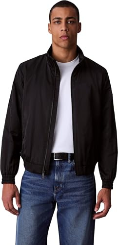 Calvin Klein Uomo Giacca da Mezza Stagione Padded Harrington con Colletto alla Coreana, Nero (Black), XXL
