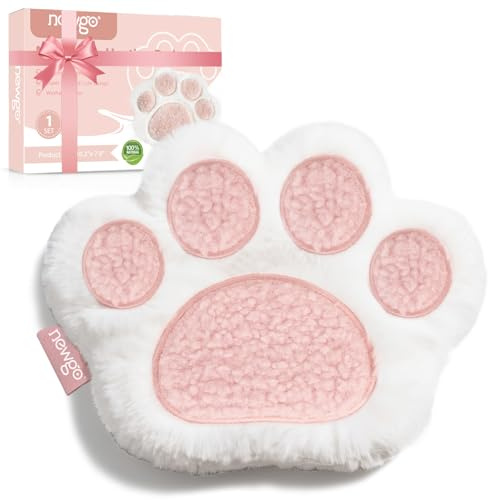 NEWGO Microwave Heating Pad for Cramps Pain Relief, Cute Cat Paw Moist Heat Pack for Women and Kids Neck & Back Pain, Anxiety Relief, Great Gift Ideas for Girls