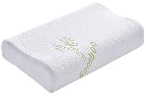 SOLUSTRE Housse d'oreiller Cervical 60X40 Cm Housse d'oreiller À Mémoire De Forme en Fibre De Bambou Respirante Et Ergonomique pour Soulagement des Douleurs Cervicales 1 Pièce