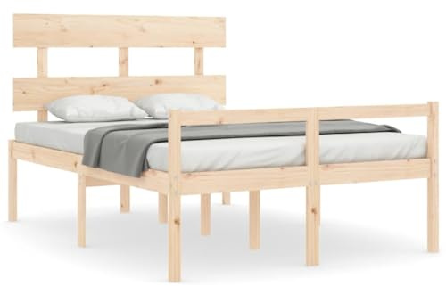 Genérico Cama para Personas Mayores con cabecero Madera Maciza 140x200cm,Mobiliario,Camas y Accesorios,Camas y somieres,3195351