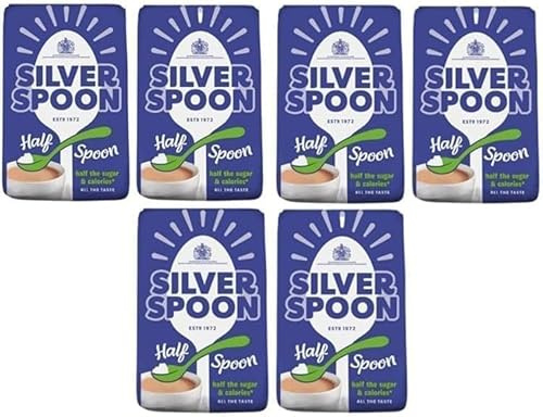 Silver Spoon Half Spoon Granulated Sugar 1kg (Pack of 6)– Reduced Calorie Sugar Blend | Same Sweet Taste with Less Sugar | Ideal for Tea, Coffee & Everyday Use