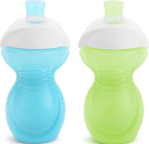 Munchkin Click Lock Schnabeltasse, bissfest, 266 ml, Blau/Grün, 2 Stück