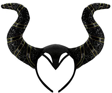 Oblique Unique® Teufel Hörner Haarreifen Teufelshörner Dunkle Fee Horror Grusel Haarreif Kostüm Accessoire für Halloween Karneval Fasching Motto Party Schwarz