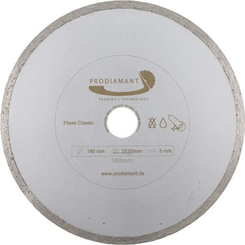 PRODIAMANT Prorim Diamant-Trennscheibe 180 mm x 30 mm - Diamantscheibe für Keramik und Fliesen - präziser Schnitt - passend für Fliesensäge