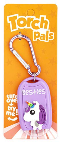 Stands Out, Supplying Outstanding Gifts Besties Best Friends Unicorn Kids Purple Novelty Personalised Mini LED Toy Torch Carabiner Clip