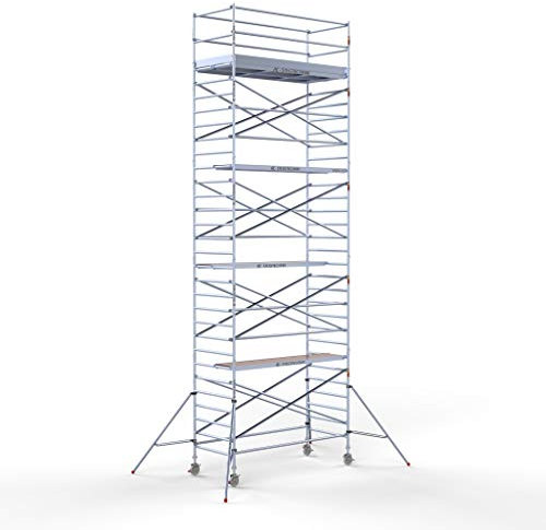 AC Steigtechnik PRO-L 300 Alu-Rollgerüst 10m Arbeitshöhe für freistehenden Aufbau (10,30 m Arbeitshöhe)