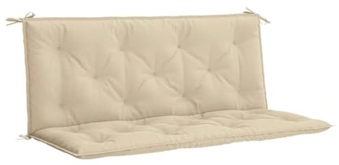 vidaXL Gartenbankauflage 2 STK., Bankauflage Bankkissen Outdoor, Polsterauflage für Gartenbank, Sitzkissen Rückenkissen, Beige 120cm Oxford-Gewebe