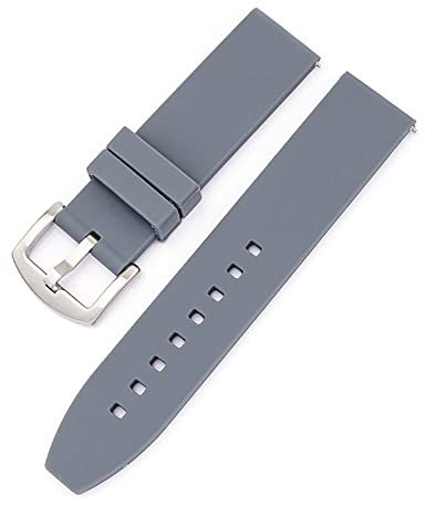 ZXF Uhrenarmband, 16mm 18mm 20mm 22mm 24mm 26mm 28mm Silikon Watch Strap Sport Quick Release Handgelenk Band Armband Silikon Gummi Uhrenarmband (Band Color : Grey S, Band Width : 28mm)