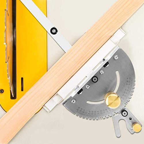 Tischkreissäge Gehrungslehre, präzise Tischkreissäge Gehrungslehre Gehrungsanschlag mit 3-teiligem Schlüssel Tischkreissäge mit Messing für Dewei 744 745 und Makita 2705, einstellbarer Winkel 0-60 °