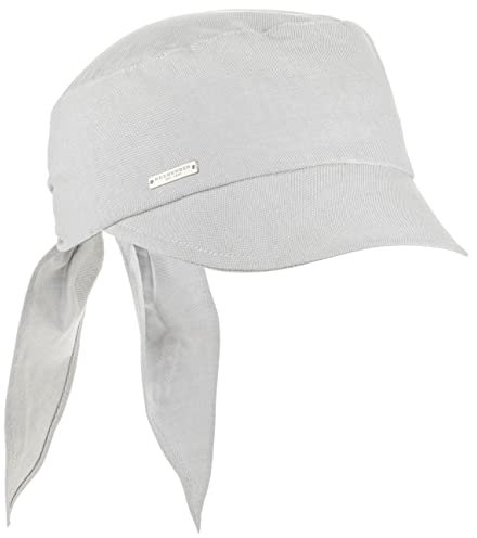 Seeberger Cotton Chambray Damencap Baumwollcap Schirmmütze Visor Sonnenvisor Damen - mit Schirm Sommer Frühling-Sommer - One Size hellgrau