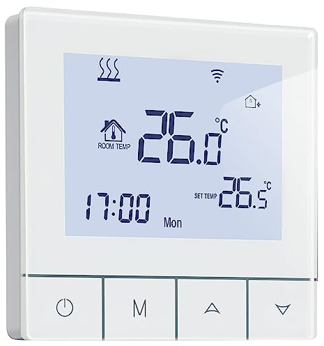 Beok Termostato WiFi de Calefacción Gas Natural y Agua - Programación Inteligente Digital de Caldera Compatible con Alexa y Google Interior Integrado 75WIFI-WPB