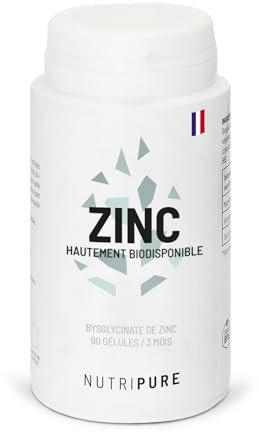 Nutripure | Zinc Bisglycinate 15 mg Haute Qualité ALBION® | Haute Absorption | Antioxydant, Renfort Système Immunitaire, Haute Biodisponibilité | 90 Gélules Végétales | Vegan | Made in France