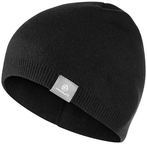 YANIKY Strickmütze Damen Thermo Winter Mütze Herren Beanie Mütze Weich Sportmütze Atmungsaktiv Wintermütze für Herren und Damen (Schwarz)