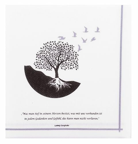 APARTina 50 Serviettes Fête Funéraire 33 x 33 cm Tissu Airlaid Arbre de Vie