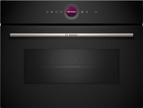 Bosch CEG732XB1 Serie 8 Microonde da incasso Nero, AutoPilot, 10 programmi automatici, illuminazione a LED uniforme, porta pieghevole, 38 x 60 cm, 1000 W
