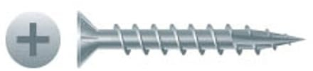 FASTENPOWER #8 X 1-1/4 Wood Screws Flat Head Particle Board Screws Type 17 Point w/Nibs Steel Zinc Coated Screws for Particle Board, MDF, Cabinet Hinges, Furniture, Indoor Woodworking, 2 LB/Pack