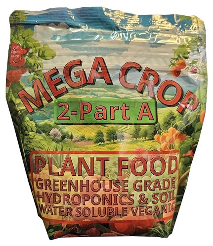 Mega Crop 2-Part A Hydroponic and Soil Base Nutrient Fertilizer for Plants with Organics NPK compatible Jacks 5-12-26