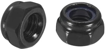 sourcing map 10Pcs M5 x 0.8 Nylon Insert Hex Lock Nuts, 304 Stainless Steel Self-Locking Nylon Insert Stop Nut for Industrial Construction Fasteners, Black&Blue