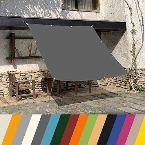 Markisenüberdachung, rechteckig, wasserdicht, 6 x 8 m, für Außenbereich, Garten, Terrasse, Balkon, Sichtschutz, Sonnenschutz, 95% UV-Schutz, dunkelgrau