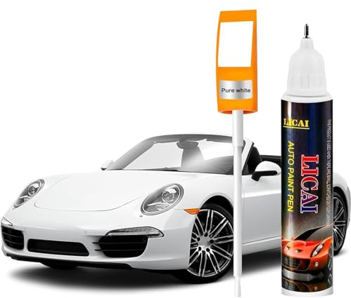 BESCH Lackstift zur schnellen Ausbesserung von Autokratzern und Steinschlägen - 12ml Reparaturstift für Autolack (Weiß)