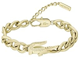 Lacoste Gliederarmband Für Männer und Frauen Kollektion CROCODILE aus Edelstahl mit einem Charm in Form eines Krokodils - Erhältlich aus Gold oder Silber