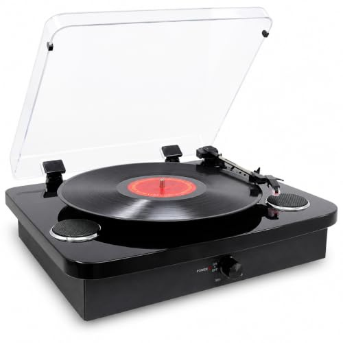 Denver Vinyl Record Player With Stereo Speakers - Bluetooth Send & Receive - USB & SD Recording - AUX IN & RCA Out - VPL-230 Black