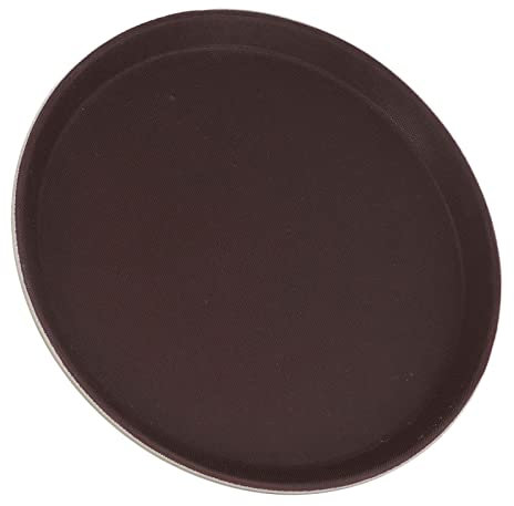 Akozon Plateau Rond en Verre trempé Antidérapant – Plateau de Service Commercial pour Cafés, KTV, Service de Chambre d'hôtel – Emballage à Bulles (Trempé 35cm (Rond))