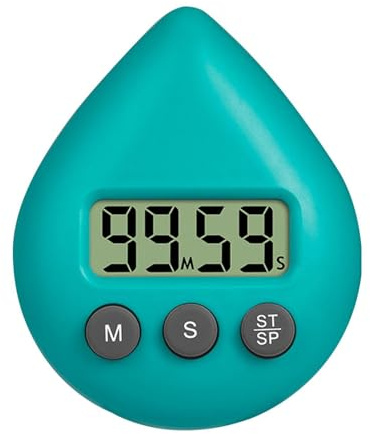 Digital Timer, Digital Shower Timer Waterproof, Energy Saver Digital Timer, Toothbrush Timer, Bathroom Clock Alarm Water Drop Shape, Kitchen Timer, Suction Cup Compact Timing Device