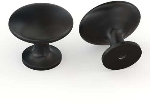LONTAN 4 Pezzi Maniglie da Cucina Nere Moderne - Pomelli per Mobili, Pomelli per Armadio, Pomolo per Porta, Pomoli per Cassetti per Camera da Letto, Bagno