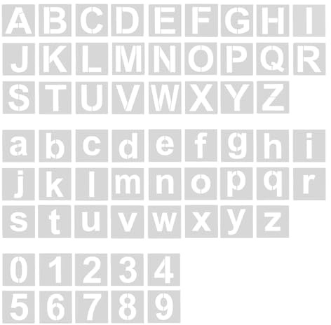 Hopzab 62 Pcs Letter Number Stencils Plastic Letter Number Templates Reusable Alphabet Stencils for Art Drawing Craft DIY Writing Wood Sign Wall Art(4 Inches)
