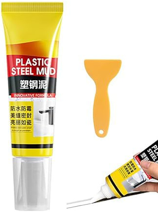 Calafateo multifuncional impermeable con raspador, calafateo de fregadero de silicona de sello,Adhesión más fuerte curado rápido resistente al calor, pasta de reparación de grietas (1 Set, M)