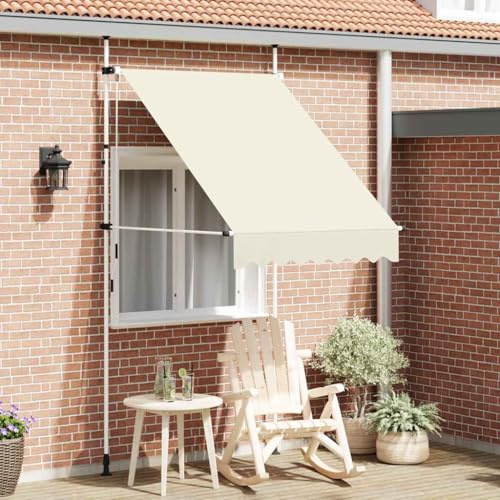 Pergola Jardin Extérieur, Auvent Manuel rétractable 150 cm Crème, Store Exterieur terrasse pour Balcon, terrasse et Jardin