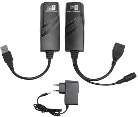 Luocute Extensor USB, Distancia de Transferencia de 100 M Estable CAT5 CAT5E CAT6 Conexión de Cable de Red Adaptador USB a Ethernet (Enchufe de la UE)