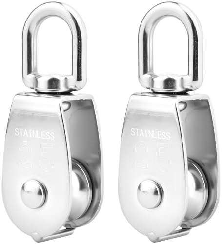 AYUMAL M25 Umlenkrolle, Tragkraft 150kg, 304 Edelstahl Umlenkrolle, 2PCS | Seilrolle mit Drehschnalle, Seilrolle Umlenkrolle, Für Drahtseile Seile Bis 11 mm Durchmesse