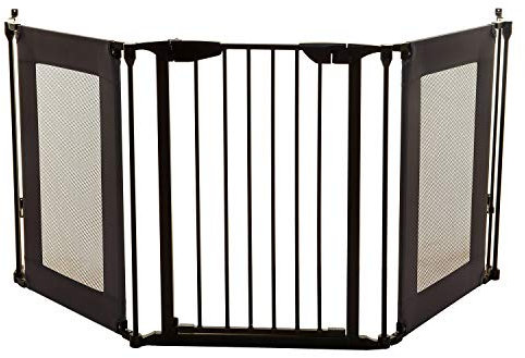Dreambaby Barrera de Seguridad 3 Paneles Denver Adapta-Gate, Negra, F2060Bb, Negro, 85.5-210 cm