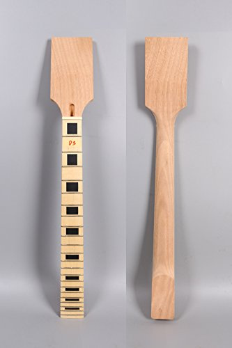 Yinfente E-Gitarre Hals Ersatz 22 Bünde 62 cm DIY Gitarre Paddel Kopf Ahorn Mahagoni Holz