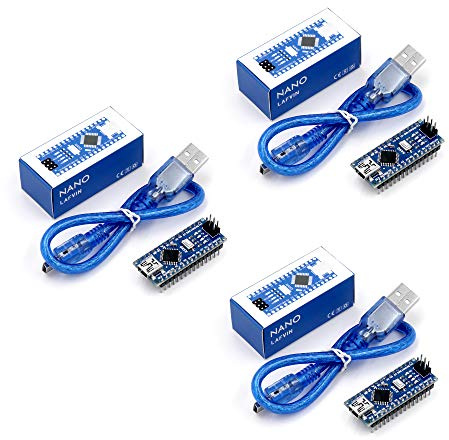 Nano V3.0, Nano Board ATmega328P 5V 16M Micro-Controller Board Compatible with Arduino IDE (Nano x 3 with USB Cable)