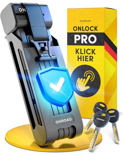 ONROAD Faltschloss Fahrrad Onlock Pro 85cm diebstahlsicher – Fahrradschloss hohe Sicherheit – Robustes & kompaktes Fahrradschloss Faltschloss mit Halterung – Fahrrad Schloß ideal für E-Bike