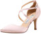 Duosheng & Elegant Women's HC1901 Pointed Toe High Heel Court Cross Strap Satin Wedding Party Bridal Shoes, Blush, 5 UK