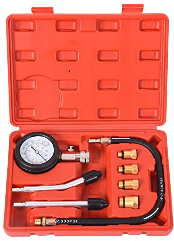 DHA Petrol Cylinder Compression Tester Kit Small Engine Pressure Test Gauge Adapter Tool Set for Car Motorcycle Chainsaw 300PSI